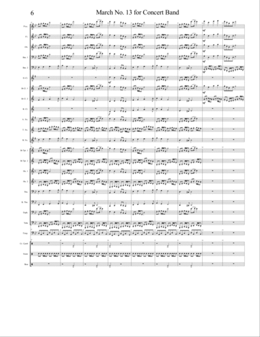 March No. 13 for Concert Band Concert Band scores gallery preview page 6