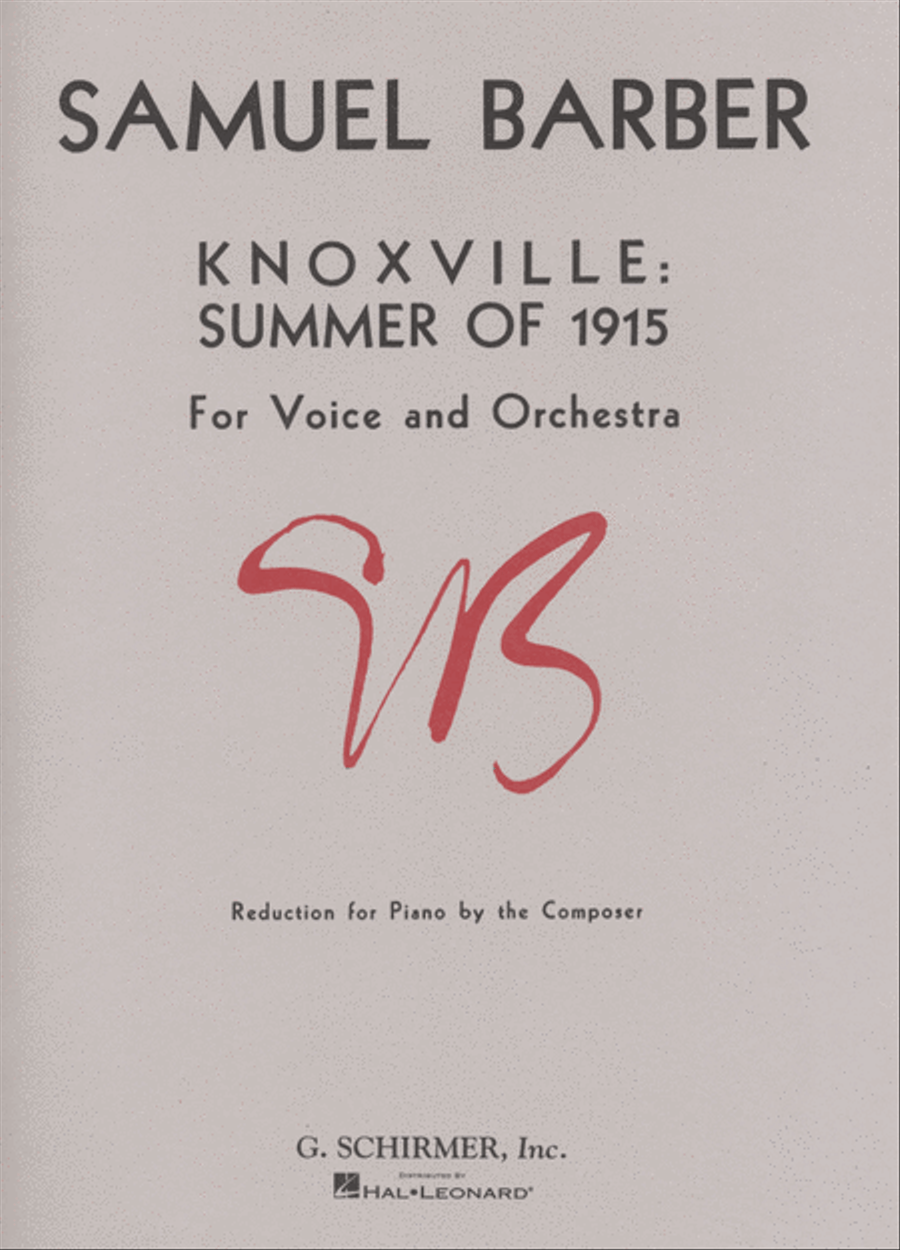 Knoxville: Summer of 1915 Voice scores gallery preview page 1