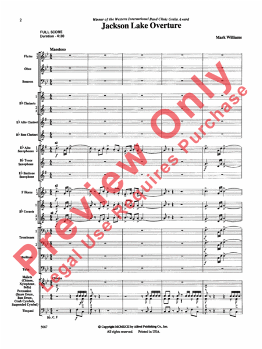Jackson Lake Overture Concert Band scores gallery preview page 3