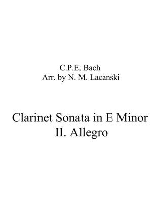 Book cover for Clarinet Sonata in E Minor II. Allegro