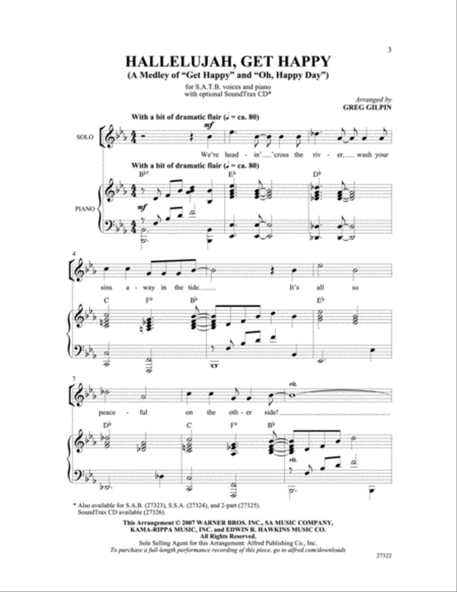 Hallelujah, Get Happy! (A Medley) 4-Part scores gallery preview page 15