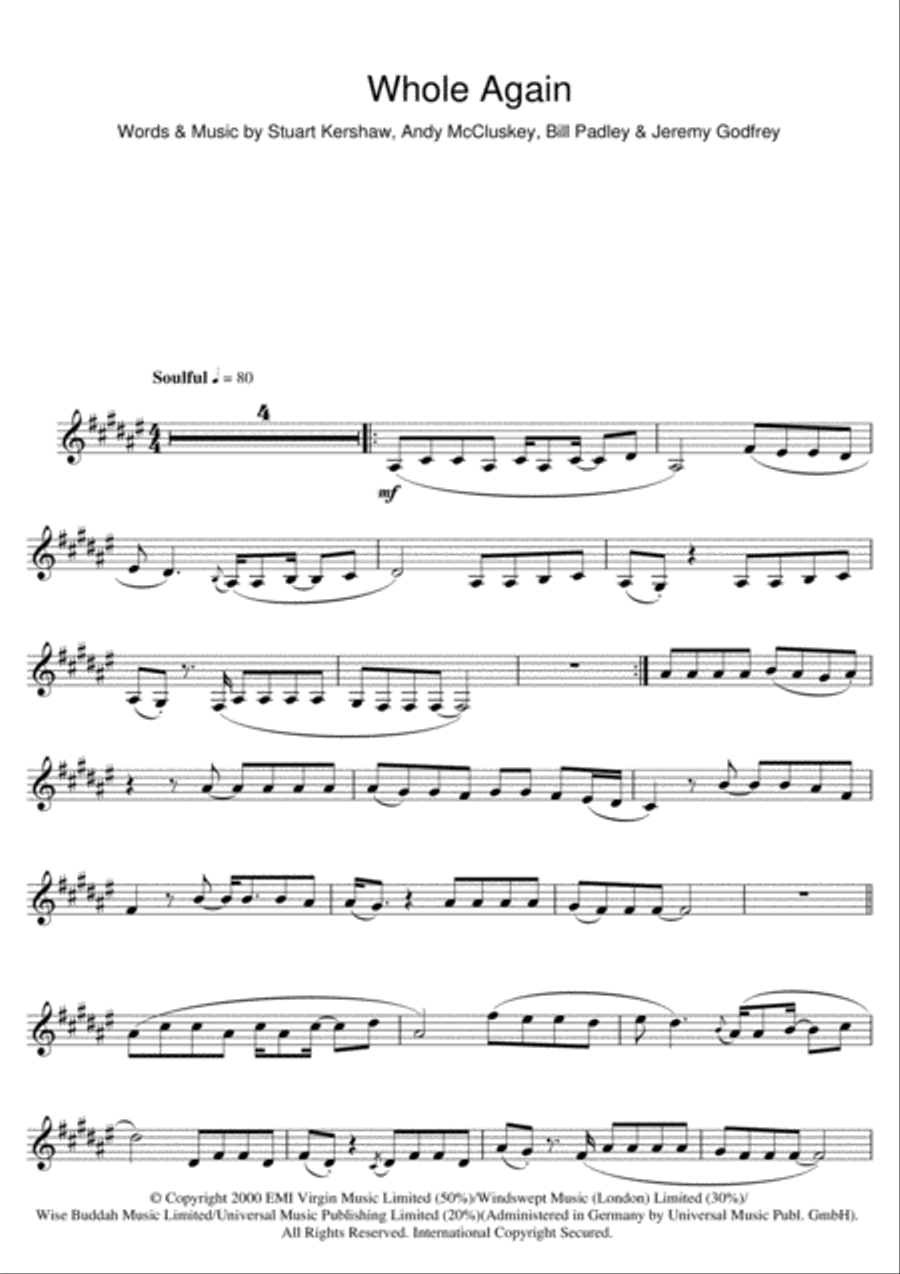 Whole Again Whole Again Clarinet Solo scores gallery preview page 1