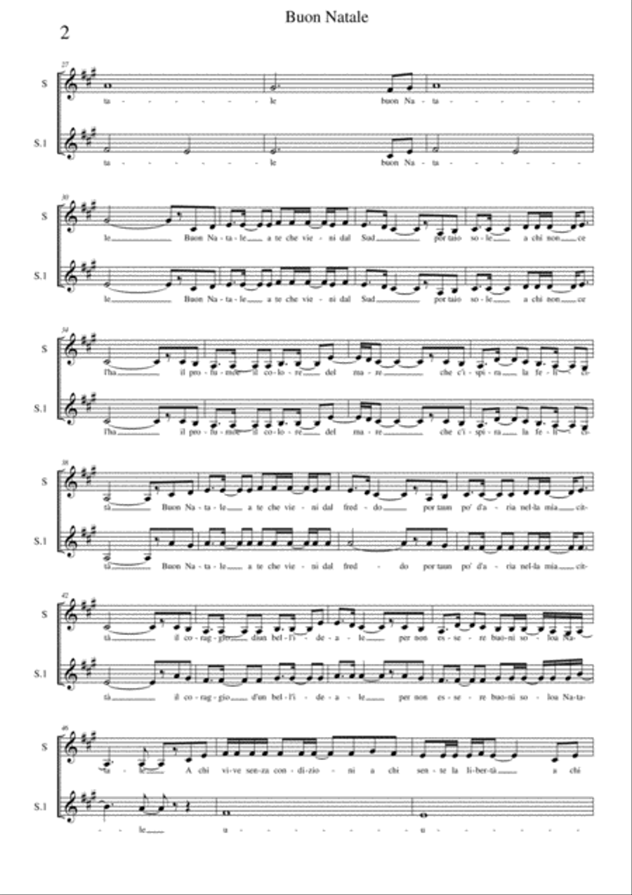 Buon Natale (only choir) Choir scores gallery preview page 2