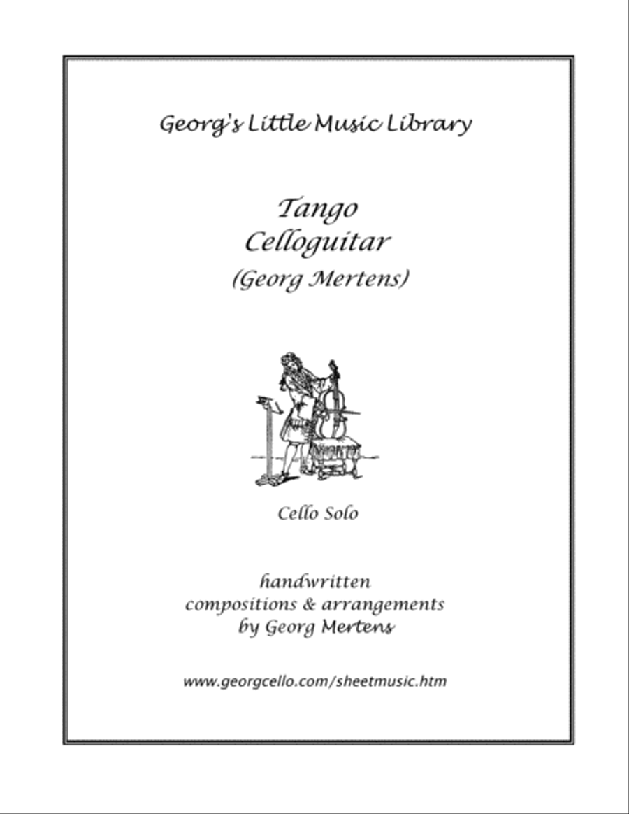 Tango Celloguitar for solo cello (pizzicato tremolo) Cello Solo scores gallery preview page 1