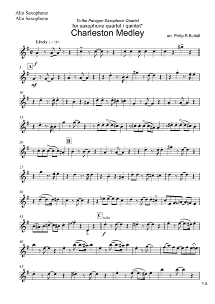 Charleston Medley (Saxophone Quartet / Quintet) - Set of Parts [x4 / 5]