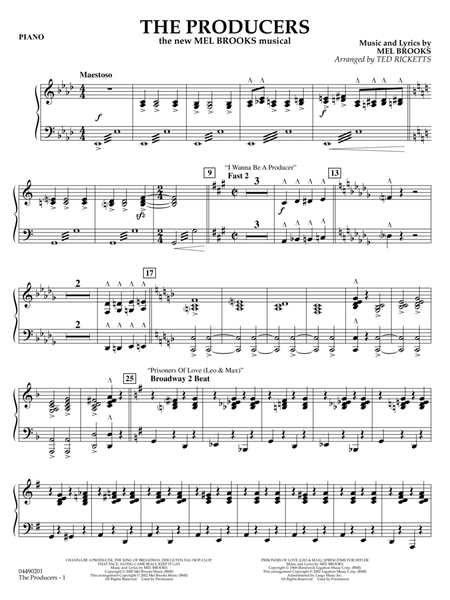 The Producers (arr. Ted Ricketts) - Piano
