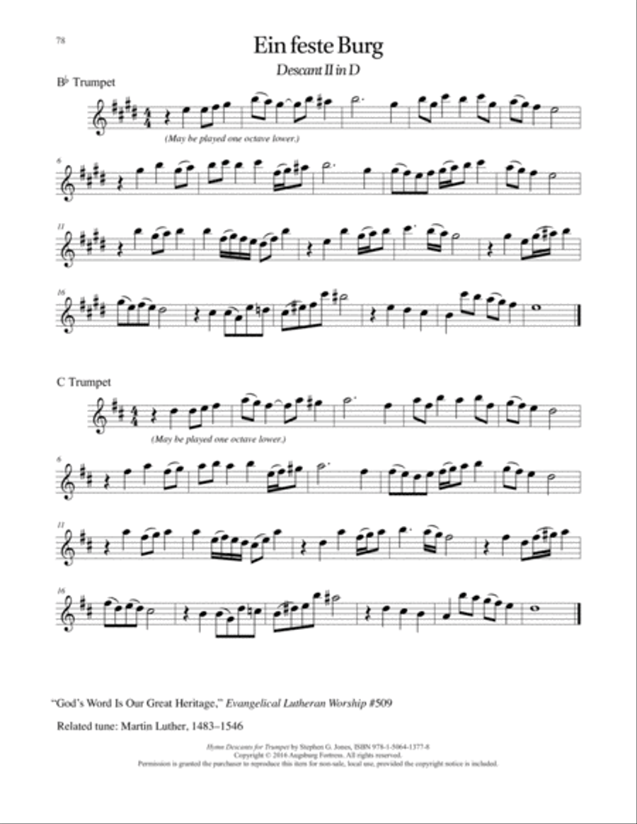 Hymn Descants for Trumpet C Trumpet scores gallery preview page 79