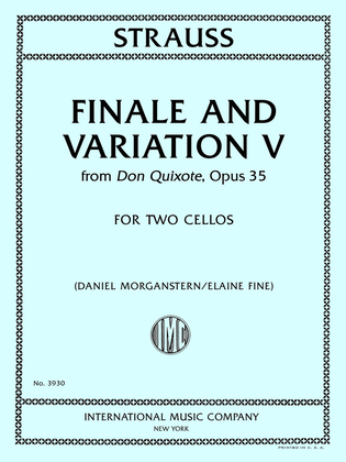 Book cover for Finale and Variation V from Don Quixote, Opus 35, for Two Cellos