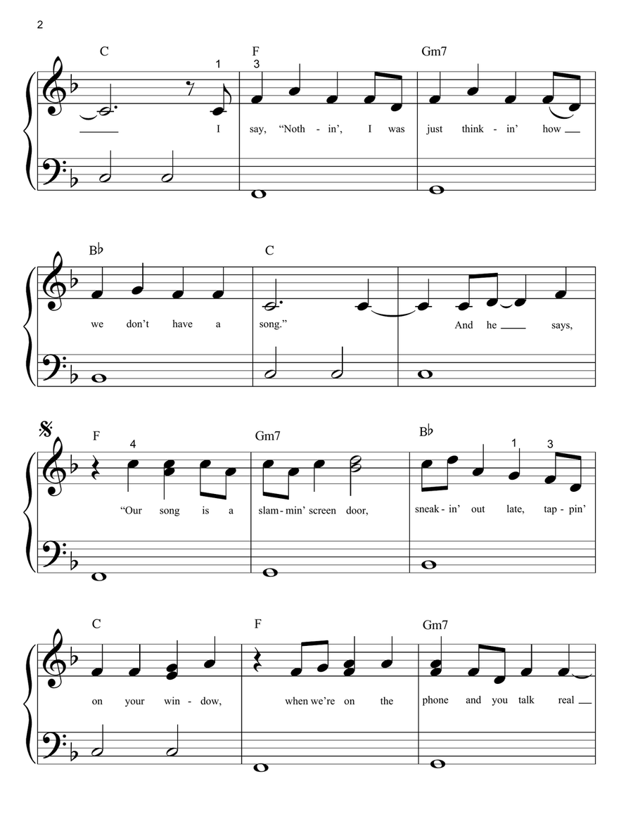 Our Song Easy Piano scores gallery preview page 2