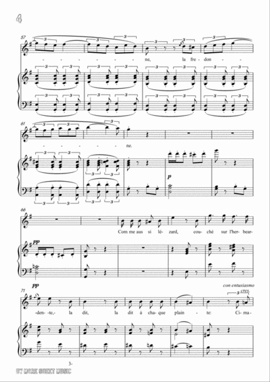 Meyerbeer-Chant de mai in G Major,for Voice and Piano Voice Solo scores gallery preview page 6