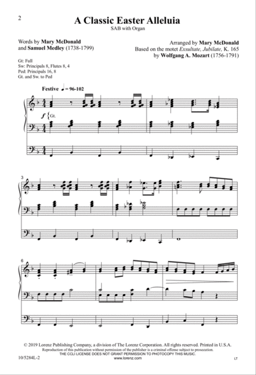 A Classic Easter Alleluia 3-Part scores gallery preview page 2