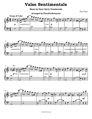 Valse Sentimentale - Tchaikovsky (Easy Piano)