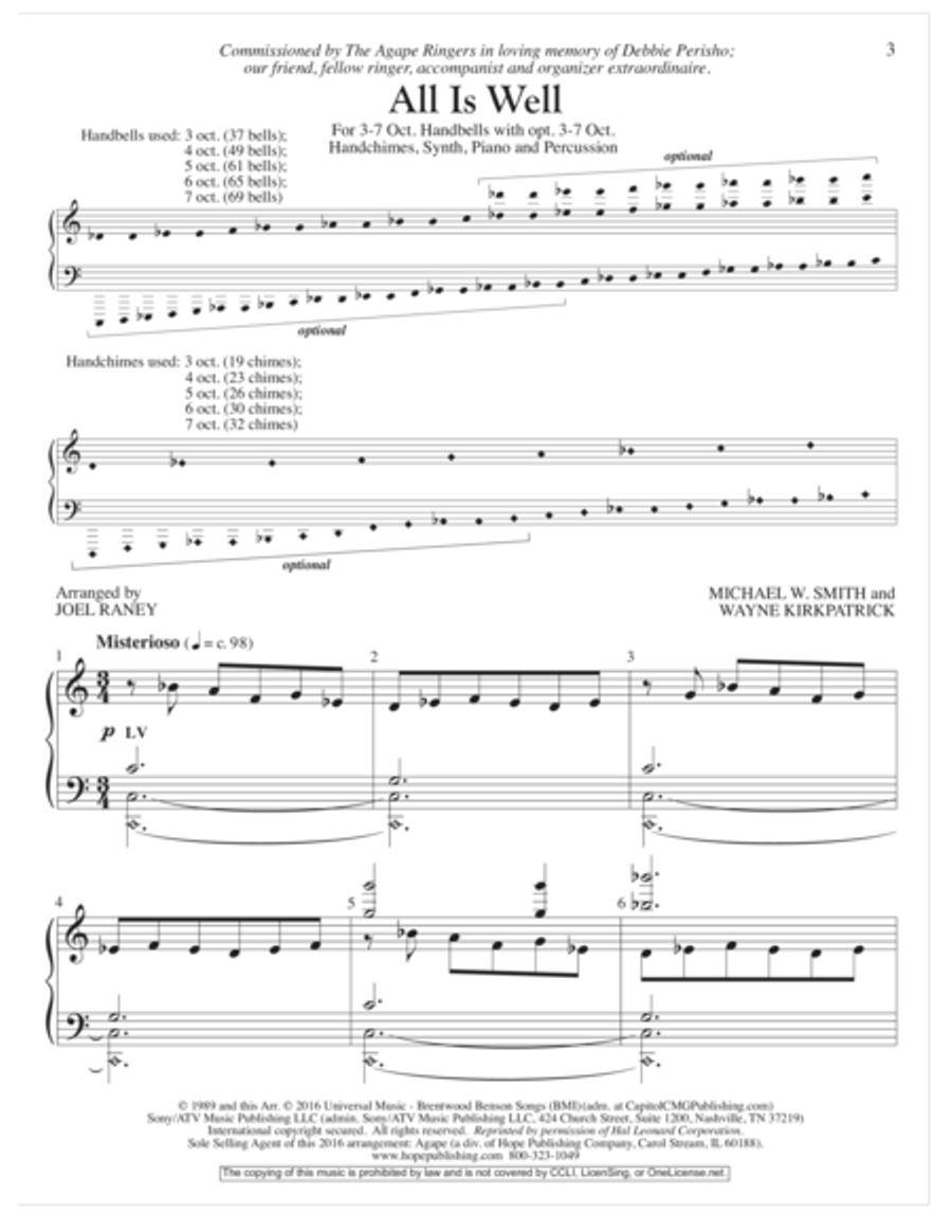 All Is Well All Is Well Handbell Choir scores gallery preview page 2