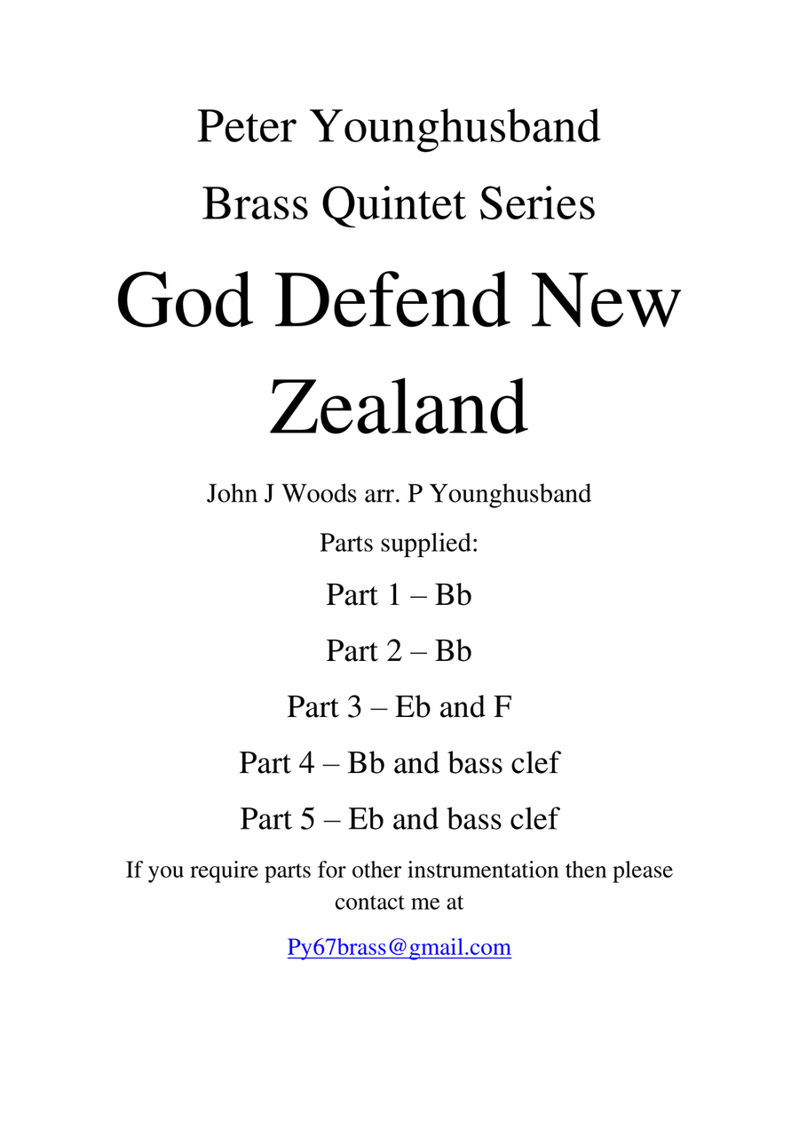 God Defend New Zealand (NZ National Anthem) Brass Ensemble scores gallery preview page 1