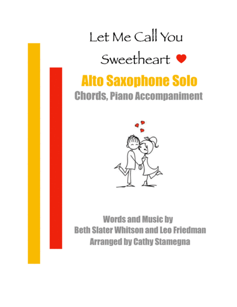 Let Me Call You Sweetheart (Alto Saxophone Solo, Chords, Piano Accompaniment) image number null