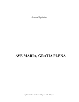 AVE MARIA, GRATIA PLENA - Tagliabue - For SATB Choir
