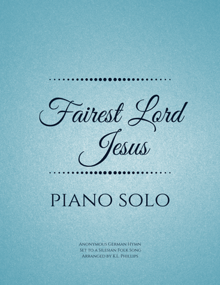 Book cover for Fairest Lord Jesus - Piano. Solo