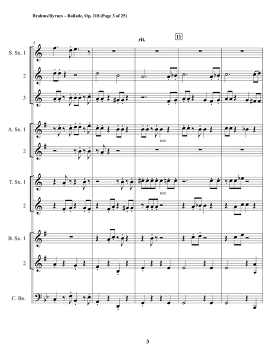 Ballade, Op. 118 (Saxophone Nonet + Contrabassoon) image number null