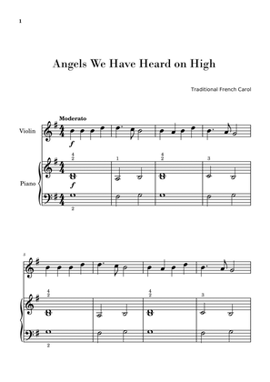 Angels We Have Heard on High (for Violin and Piano Beginners)