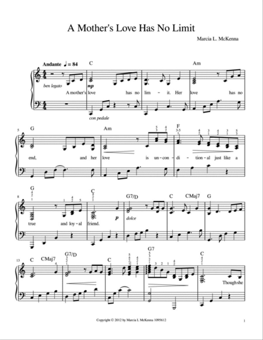 A Mother's Love Has No Limit Voice scores gallery preview page 2