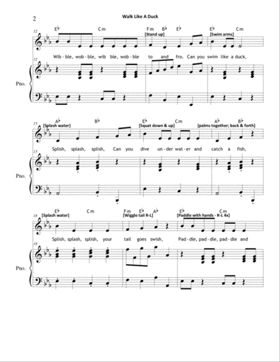 Walk Like a Duck Unison Choir scores gallery preview page 2