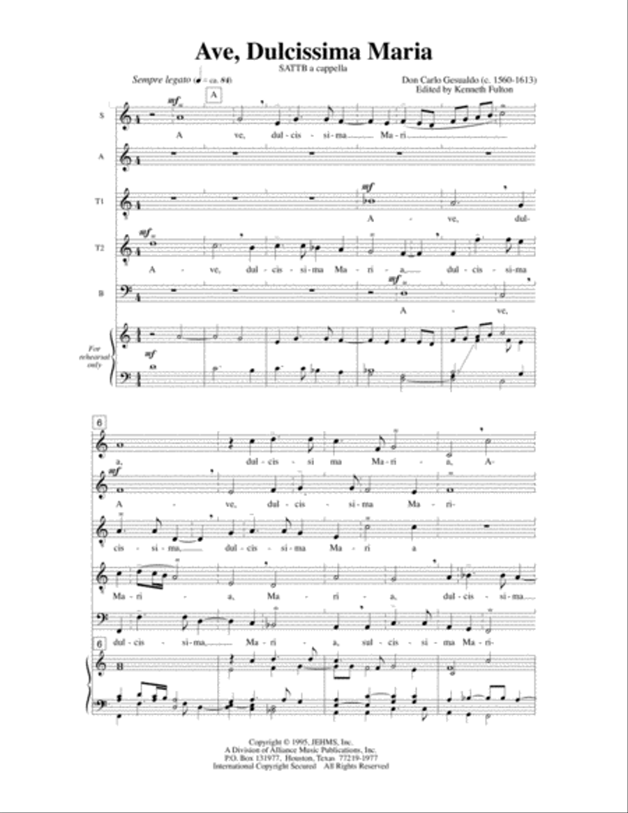 Ave, dulcissima Maria SATTB scores gallery preview page 2