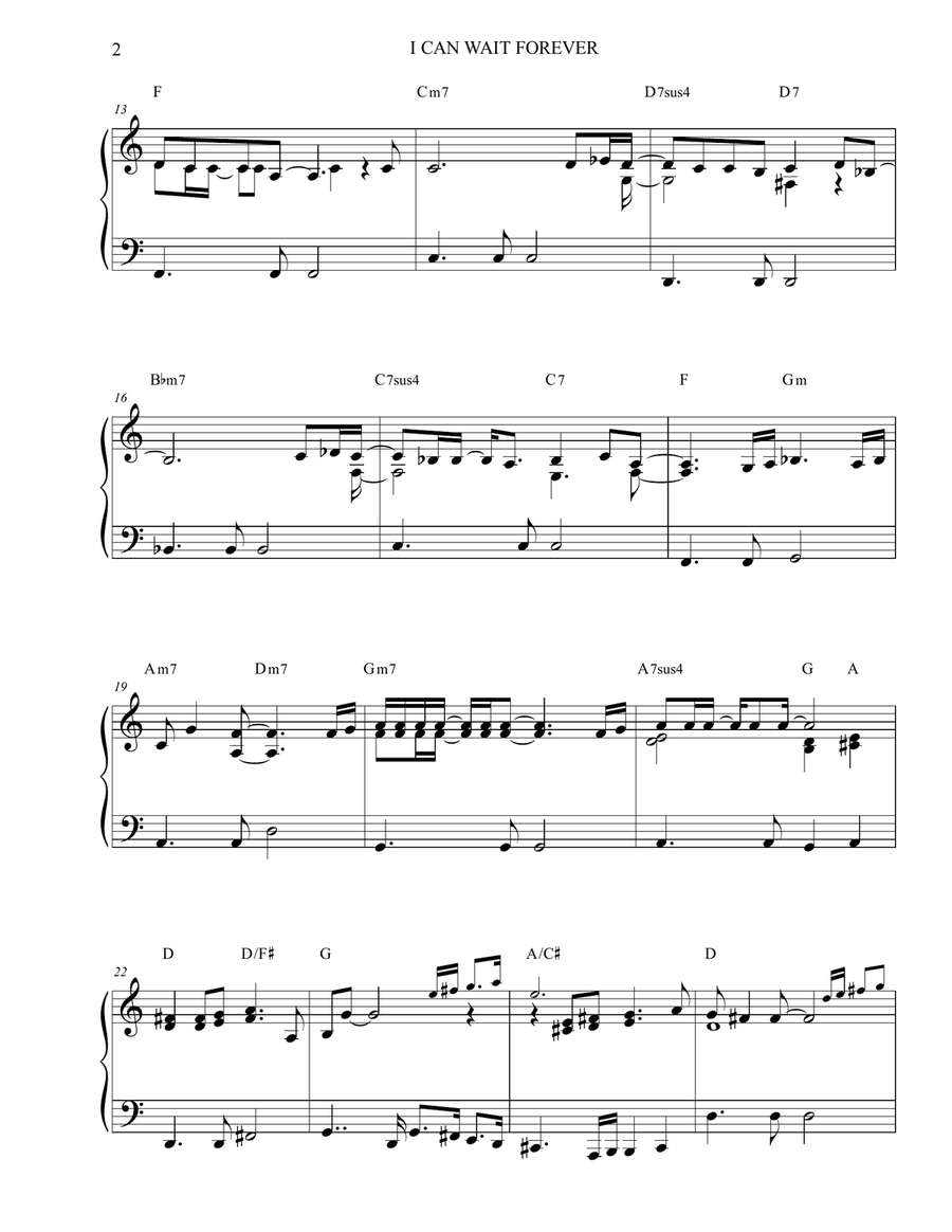 I Can Wait Forever Piano Solo scores gallery preview page 3
