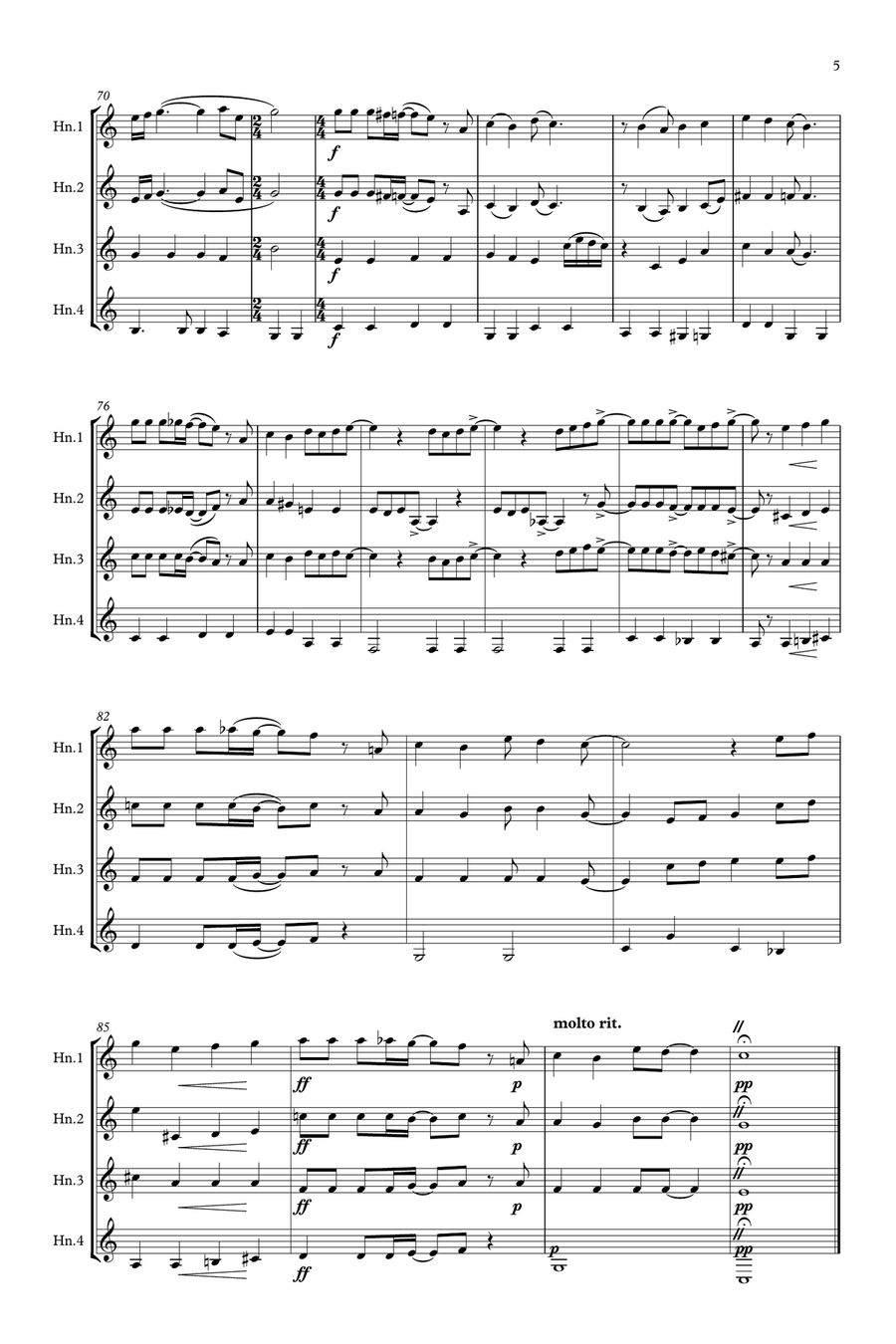 Thank You For The Music Brass Quartet scores gallery preview page 5