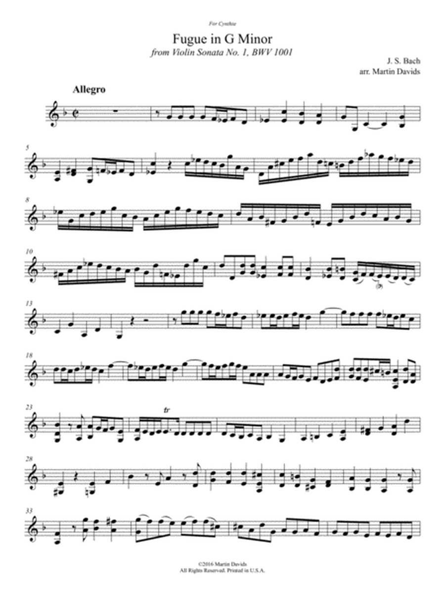Bachfor2 Volume 1, Three Fugues, Violin 2, clean version