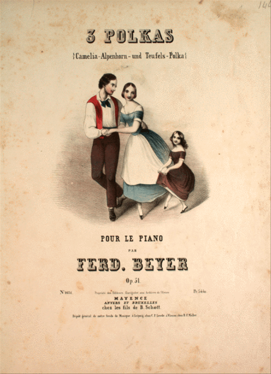 Three Polkas (Camelia, Alpenhorn, und Teufels Polka) Piano Solo scores gallery preview page 1