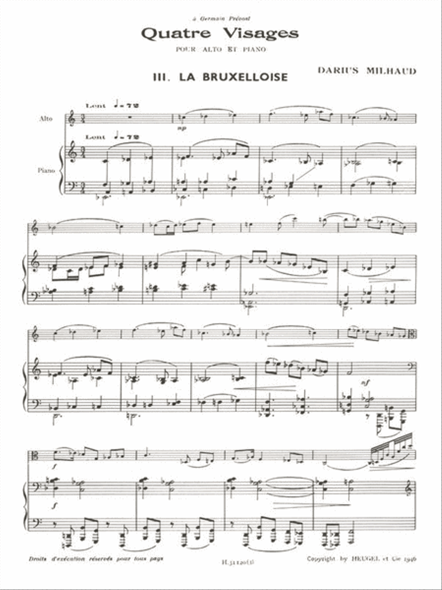 Four Faces: Iii. The Brussel Girl (viola And Piano) Piano Accompaniment scores gallery preview page 2