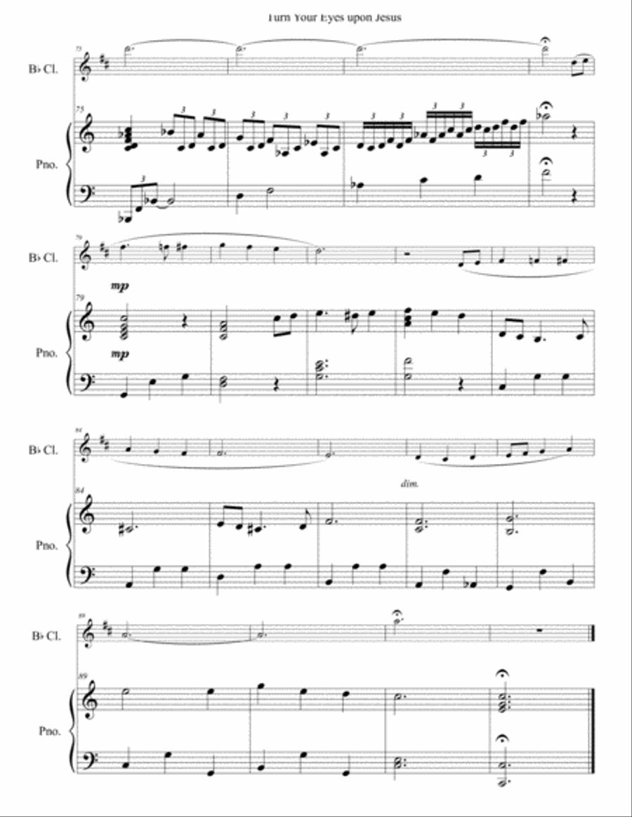 Turn Your Eyes upon Jesus Clarinet scores gallery preview page 5