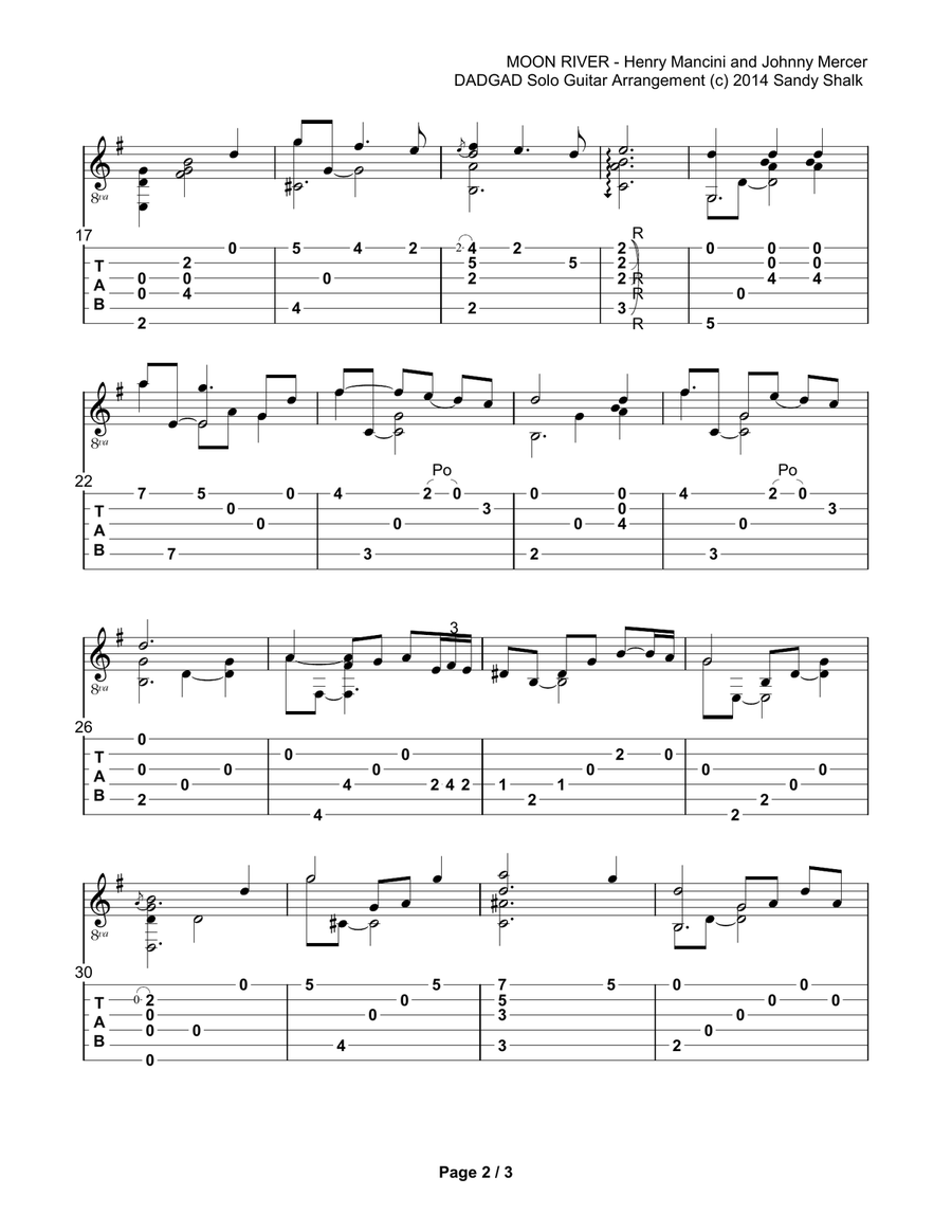 Moon River Moon River Electric Guitar scores gallery preview page 2
