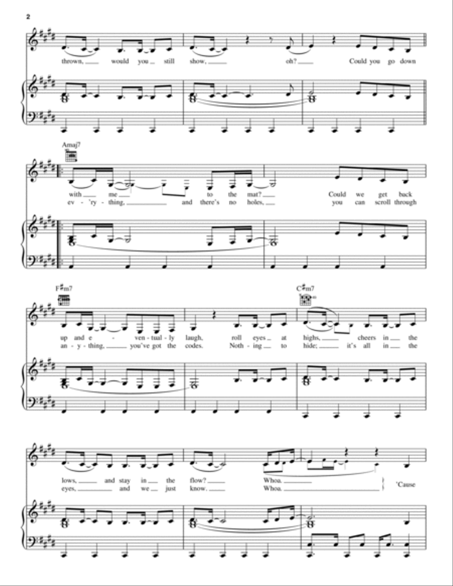 Witness Piano, Vocal, Guitar scores gallery preview page 2