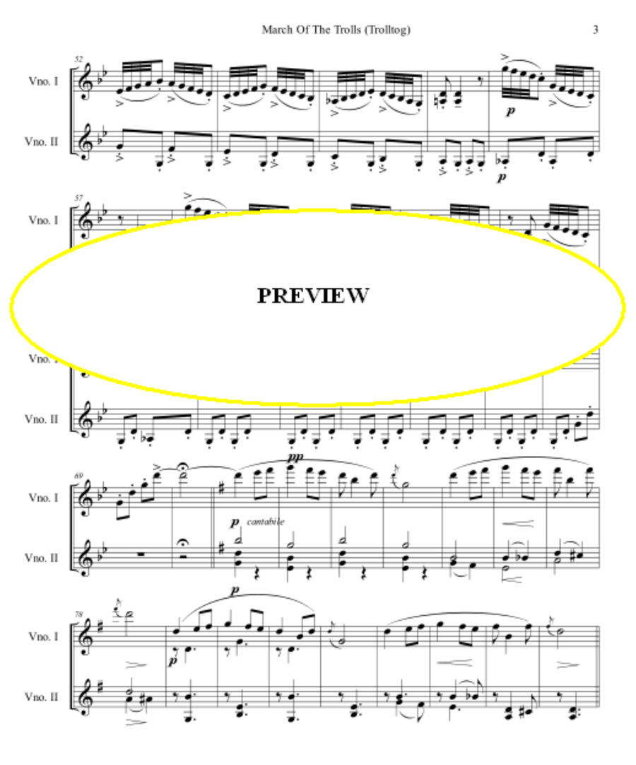 March Of The Trolls (Trolltog) String Duet scores gallery preview page 4