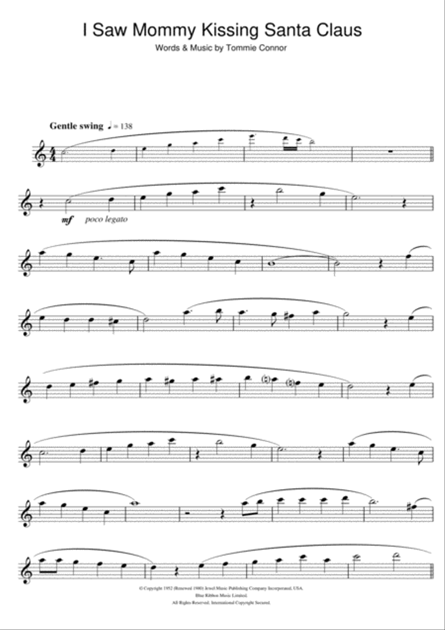 I Saw Mommy Kissing Santa Claus Flute Solo scores gallery preview page 1