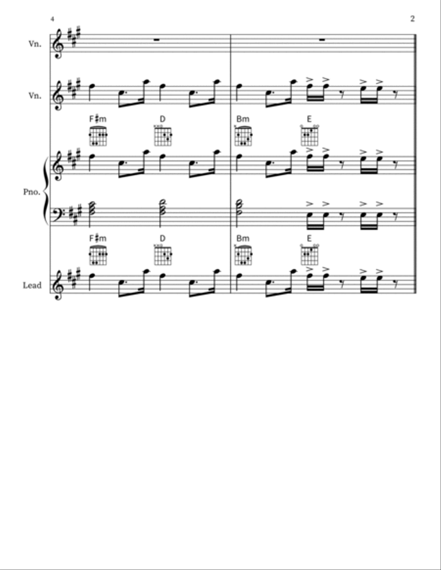 Love Again String Duet scores gallery preview page 2
