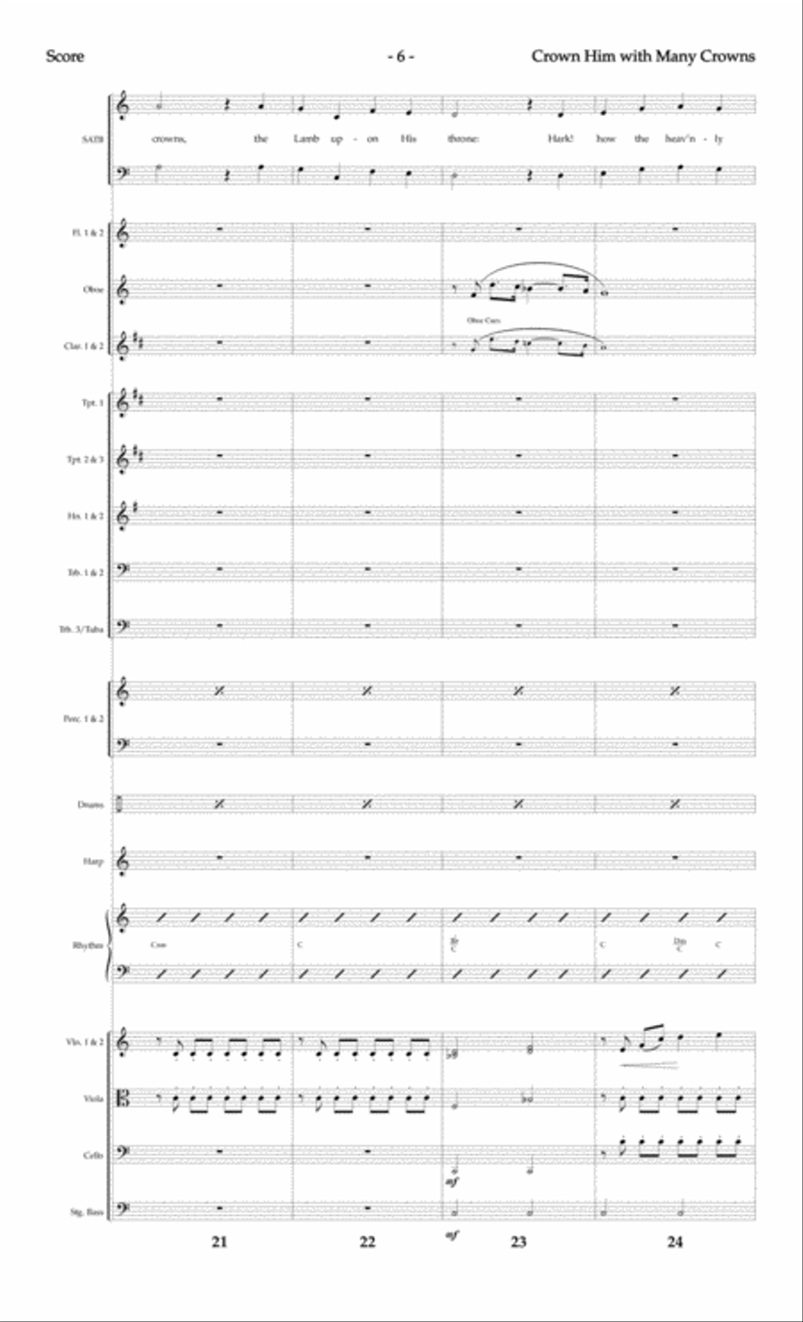 Crown Him with Many Crowns - Orchestral Score and Parts Choir scores gallery preview page 8