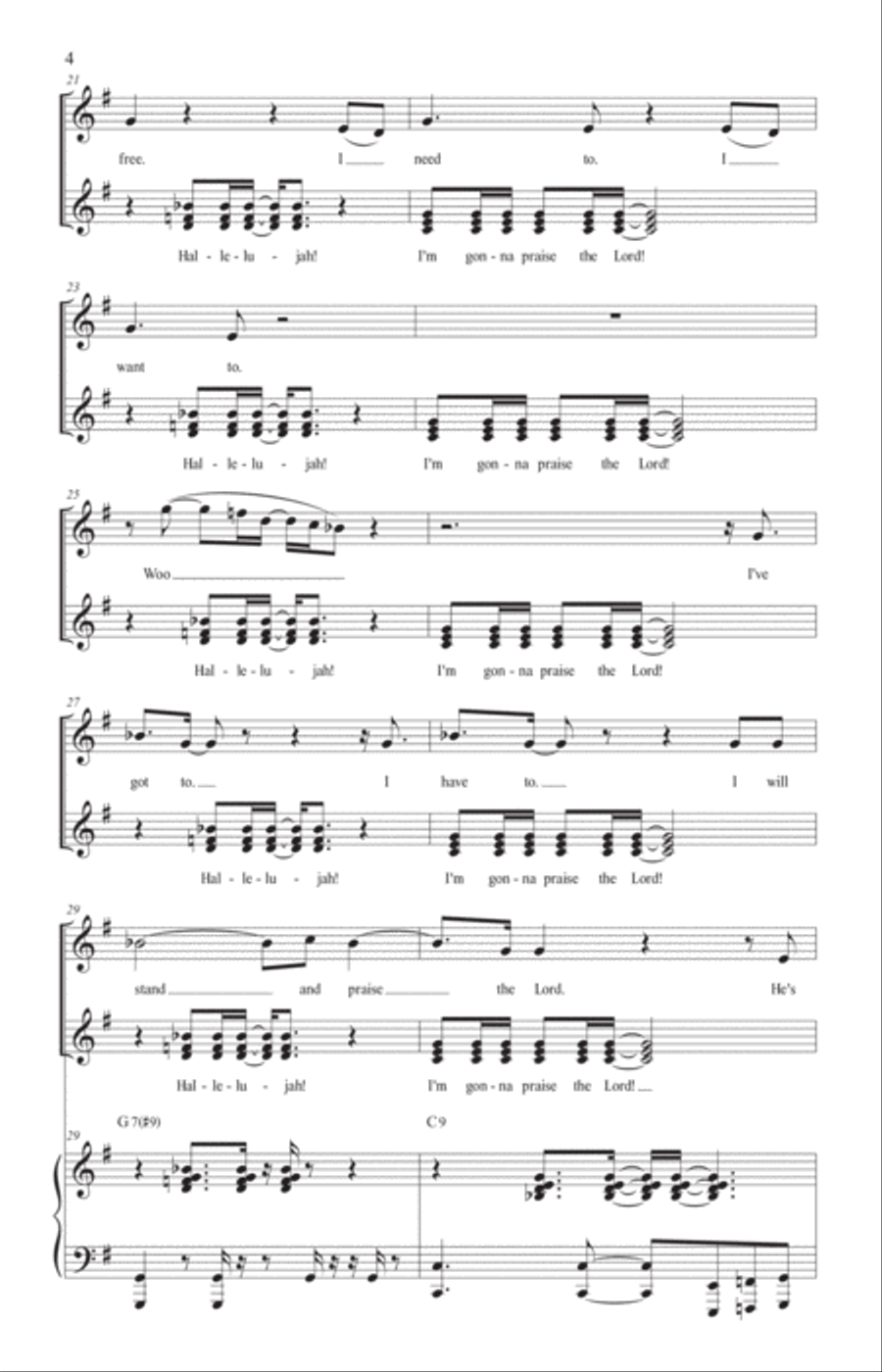 Hallelujah Praise the Lord 3-Part scores gallery preview page 5