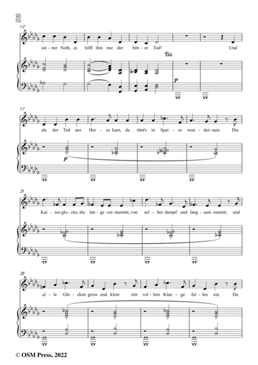 Loewe-Die Glocke zu Speier,in b flat minor,Op.67 No.2,for Voice and Piano