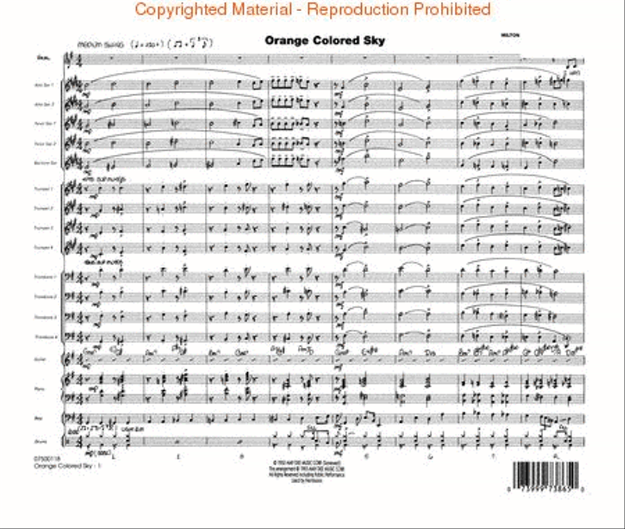 Orange Colored Sky (Key: G) Jazz Ensemble scores gallery preview page 2