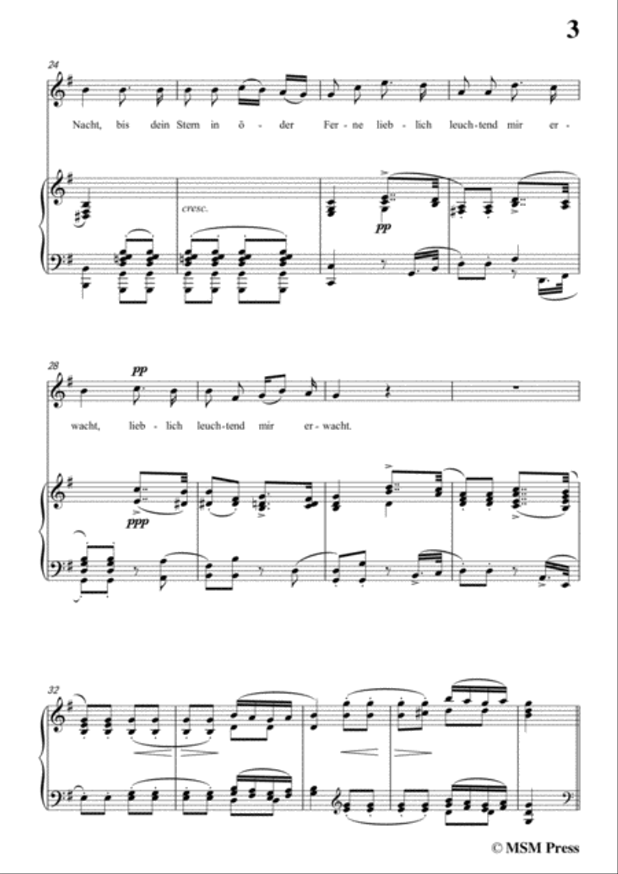 Schubert-Um Mitternacht(At Midnight),Op.88 No.3,in G Major,for Voice&Piano Voice scores gallery preview page 5