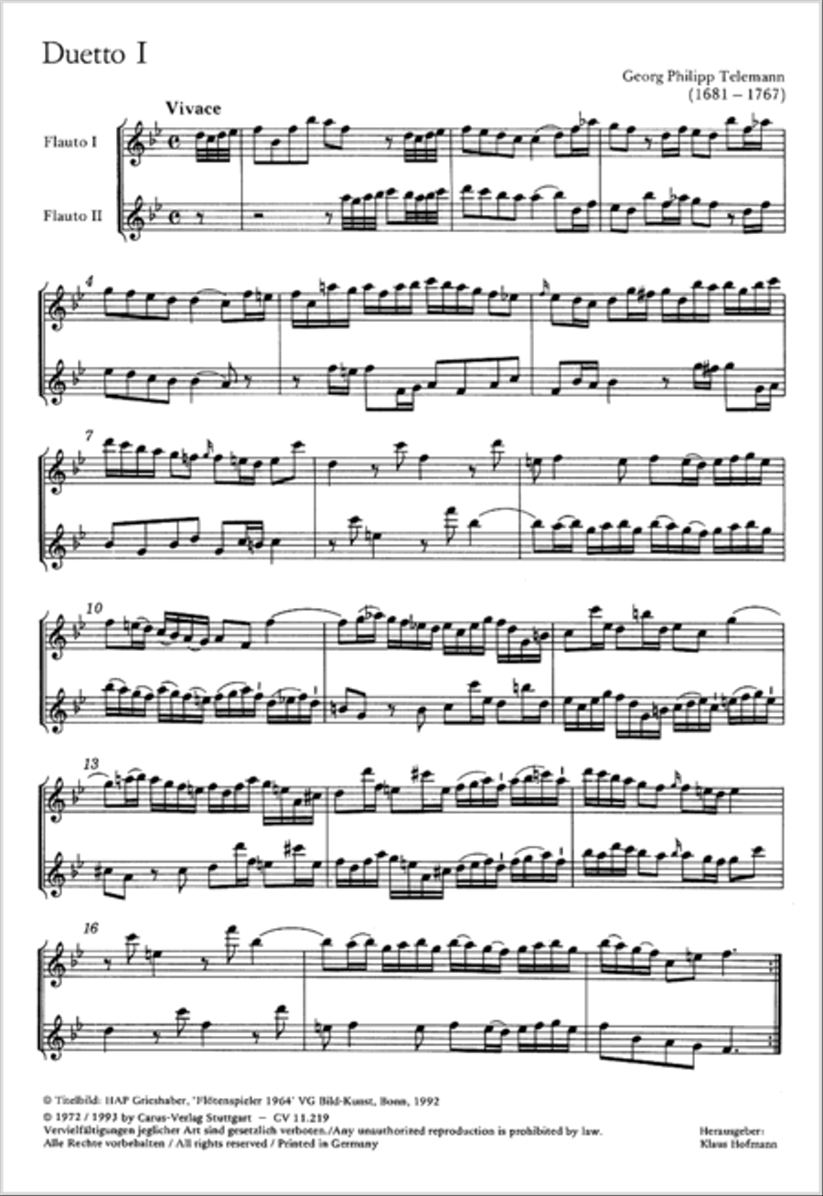 Telemann: Sechs Duette Collection / Songbook scores gallery preview page 2