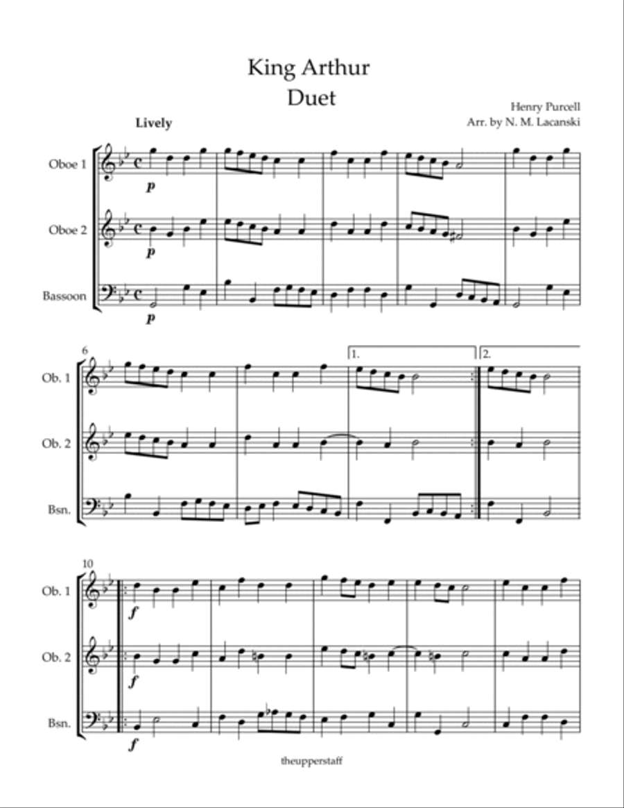 King Arthur Duet Woodwind Trio scores gallery preview page 2