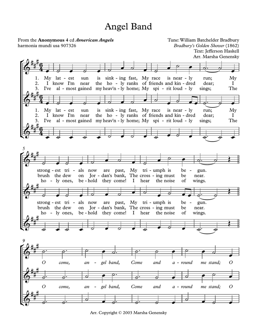 Anonymous 4: Angel Band Anonymous 4: Angel Band TTBB scores gallery preview page 1