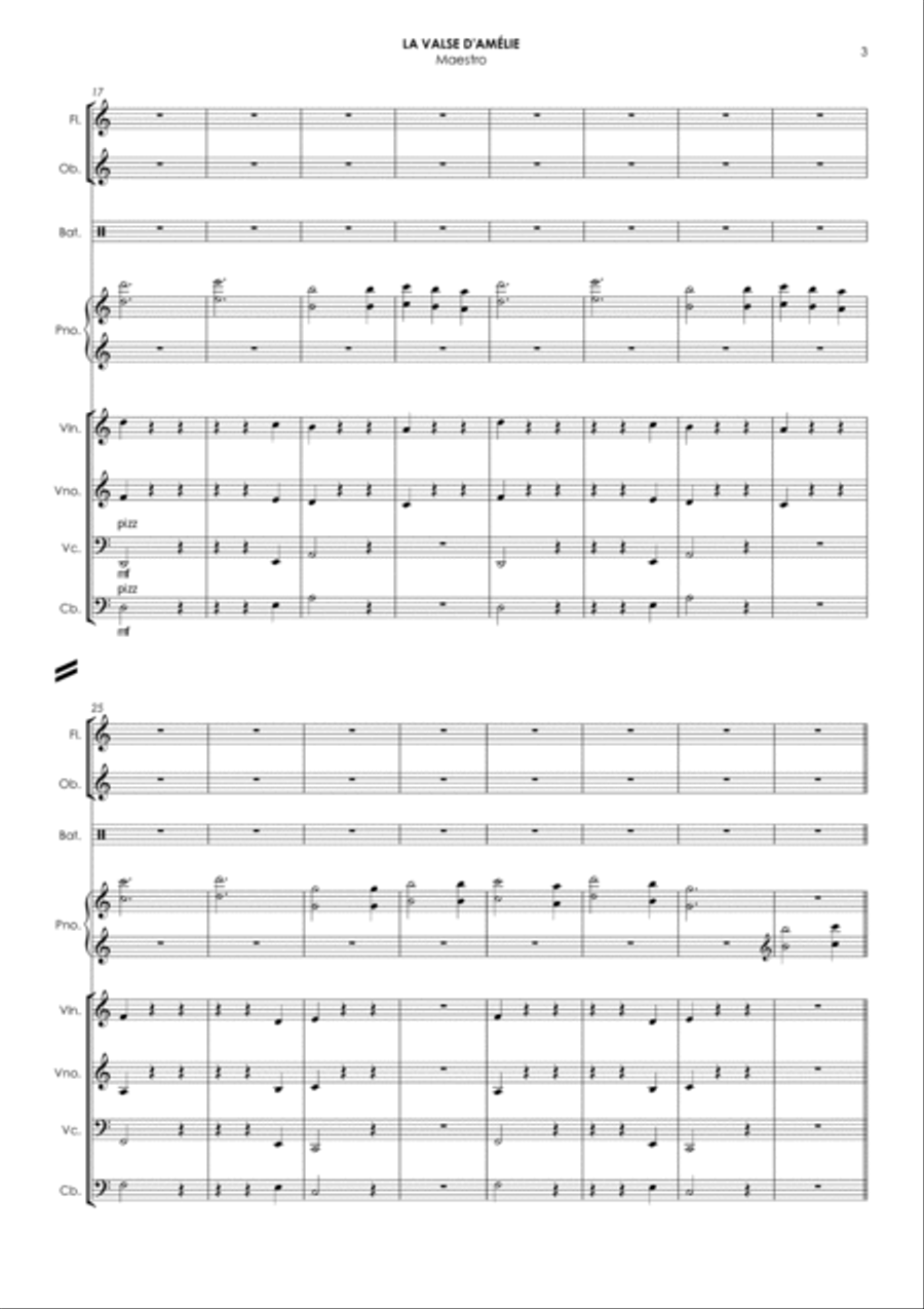 La Valse D'amelie Large Ensemble scores gallery preview page 3
