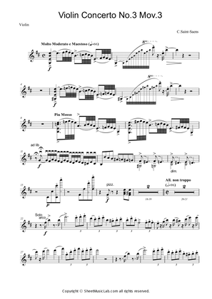 Book cover for C. Saint-Saens : Violin Concerto No.3 Mov.3