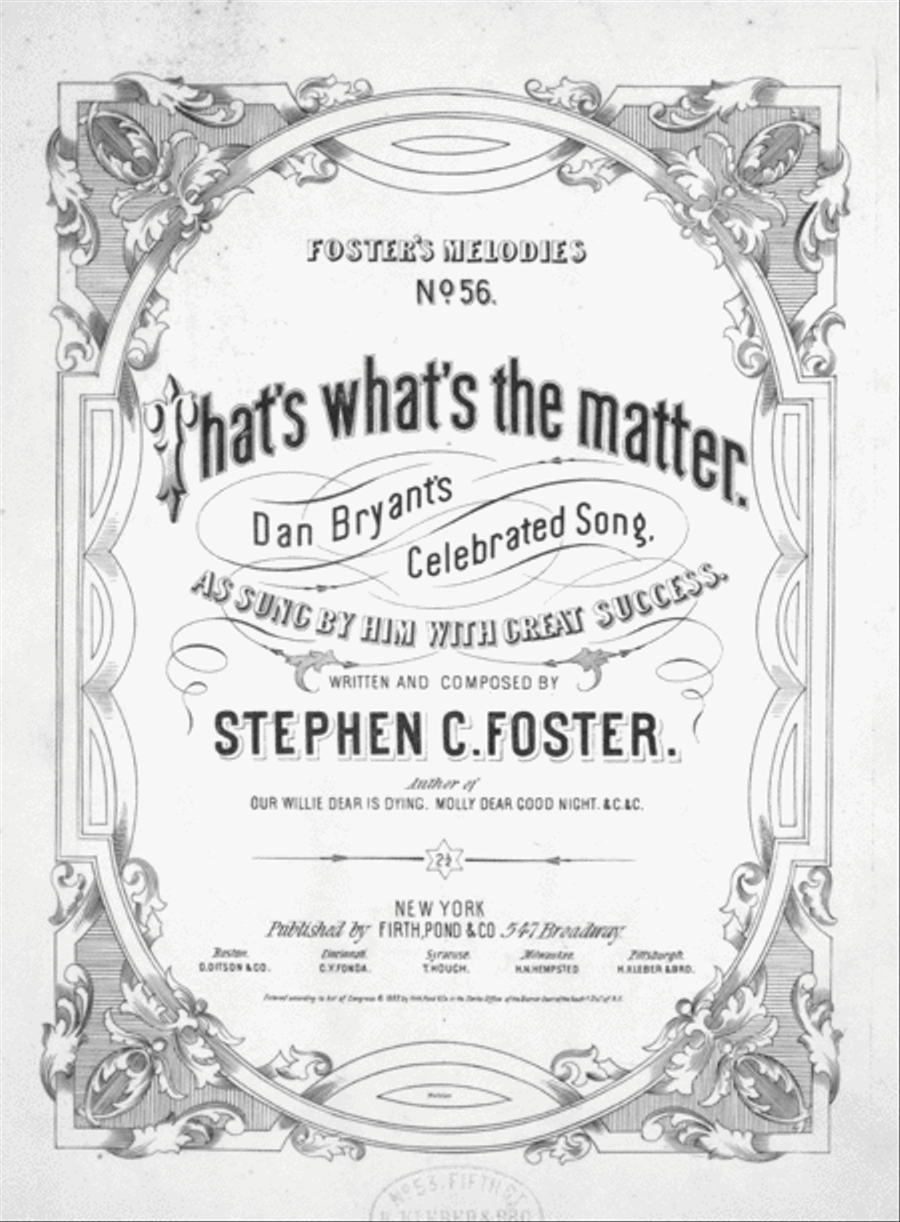 That's What's The Matter. Dan Bryant's Celebrated Song Voice scores gallery preview page 1