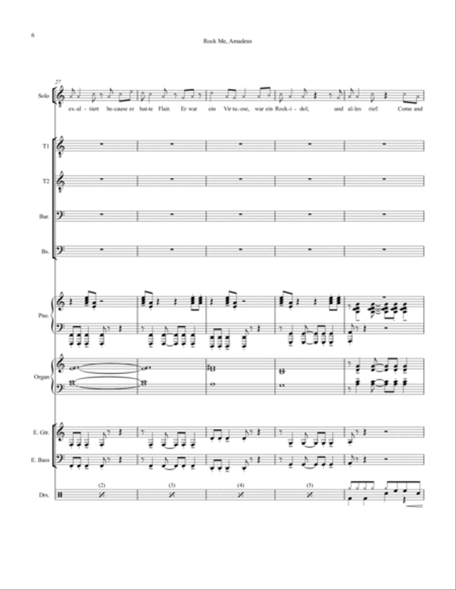Rock Me Amadeus Small Ensemble scores gallery preview page 6