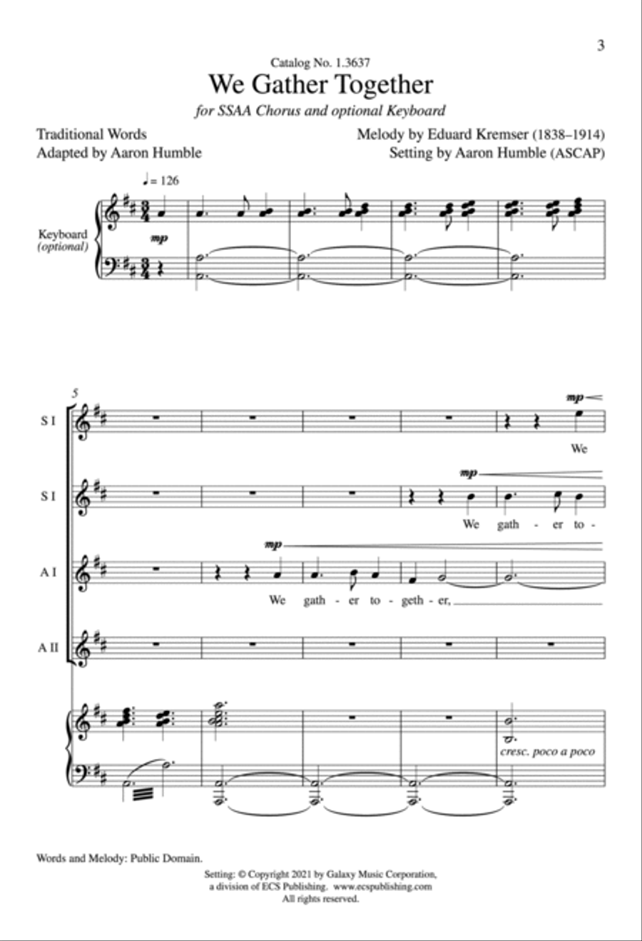 We Gather Together We Gather Together SSAA scores gallery preview page 2